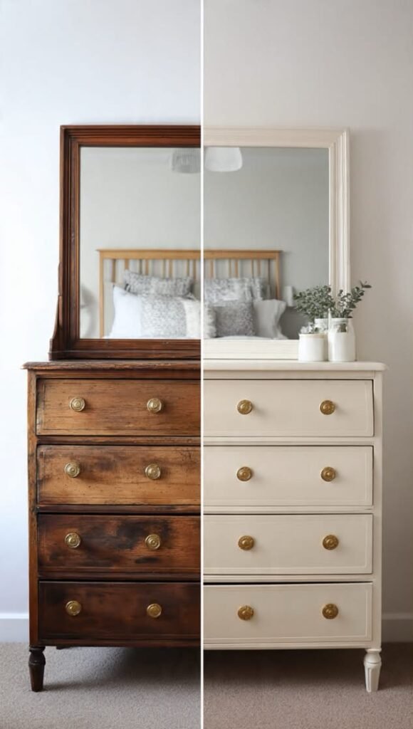 Home Decorating Ideas on a Budget: 15 Wins DIY painted dresser before and after budget makeover