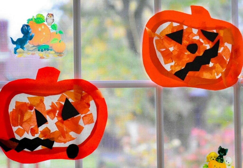 Halloween Party Ideas for Kindergartners: Fun & Best 2026 Kindergarten pumpkin tissue paper craft