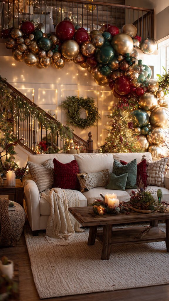 Decor Christmas Party: 5 Easy Ideas (2026) Decor Fully decorated Christmas party living room with backdrop, lighting, entryway