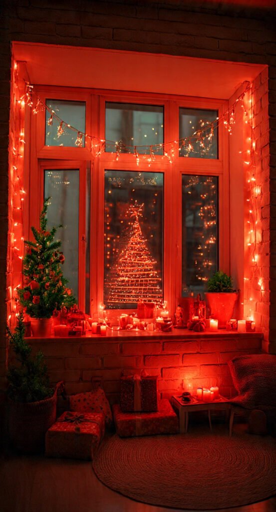 Decor Christmas Party: 5 Easy Ideas (2026) Small apartment decor with window garland and wall-mounted tree